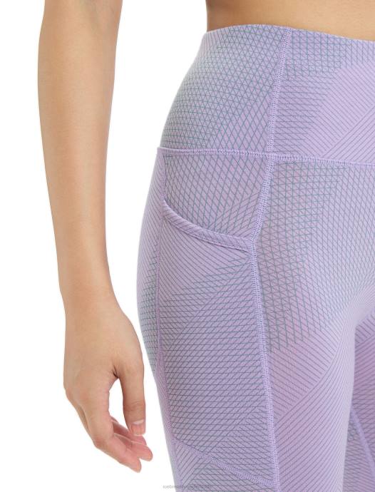 Icebreaker vrouwen merino fastray short met hoge taille rasterlijnenpaarse blik/fris XXNJ745 kleding