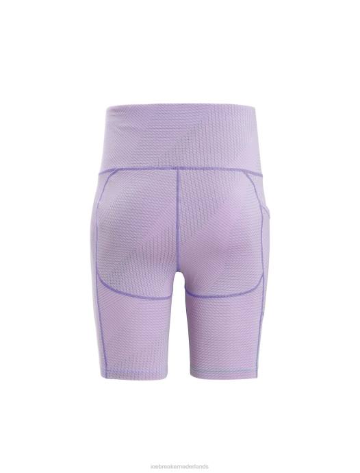 Icebreaker vrouwen merino fastray short met hoge taille rasterlijnenpaarse blik/fris XXNJ745 kleding