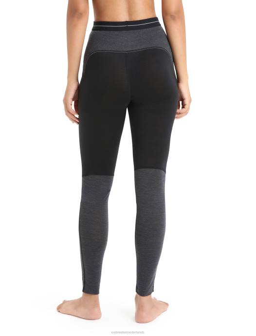 Icebreaker vrouwen 125 zoneknit merino thermische leggingzwart/jet heide XXNJ592 kleding