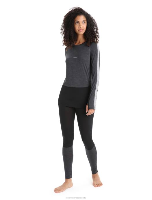 Icebreaker vrouwen 125 zoneknit merino thermische leggingzwart/jet heide XXNJ592 kleding