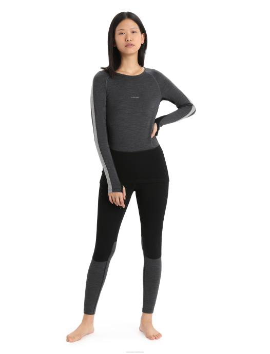 Icebreaker vrouwen 200 zoneknit thermische legging van merinowolzwart/jet heide XXNJ582 kleding