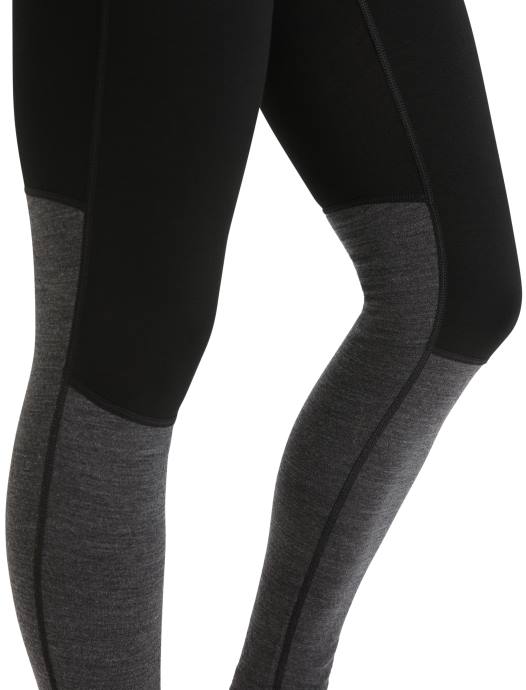 Icebreaker vrouwen 200 zoneknit thermische legging van merinowolzwart/jet heide XXNJ582 kleding