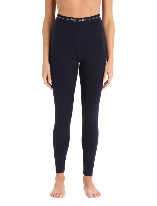 Icebreaker vrouwen Merino 260 tech thermische legging met hoge taillemiddernacht marine XXNJ578 kleding