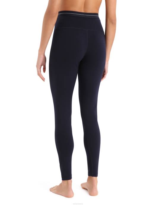 Icebreaker vrouwen Merino 260 tech thermische legging met hoge taillemiddernacht marine XXNJ578 kleding