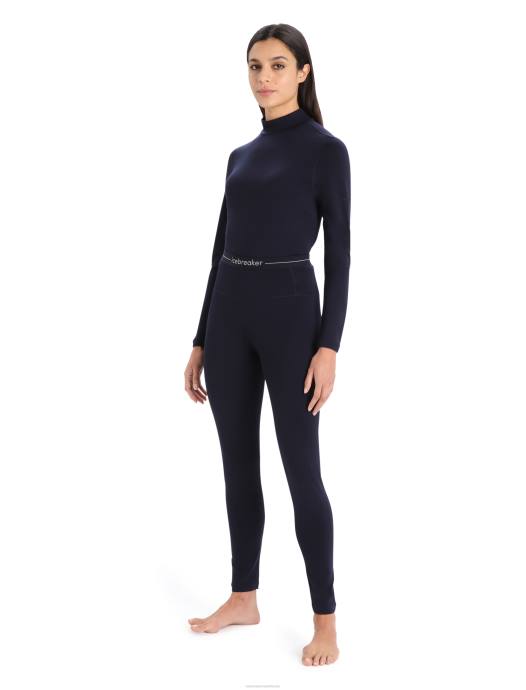 Icebreaker vrouwen Merino 260 tech thermische legging met hoge taillemiddernacht marine XXNJ578 kleding