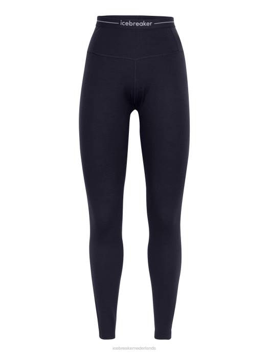 Icebreaker vrouwen Merino 260 tech thermische legging met hoge taillemiddernacht marine XXNJ578 kleding