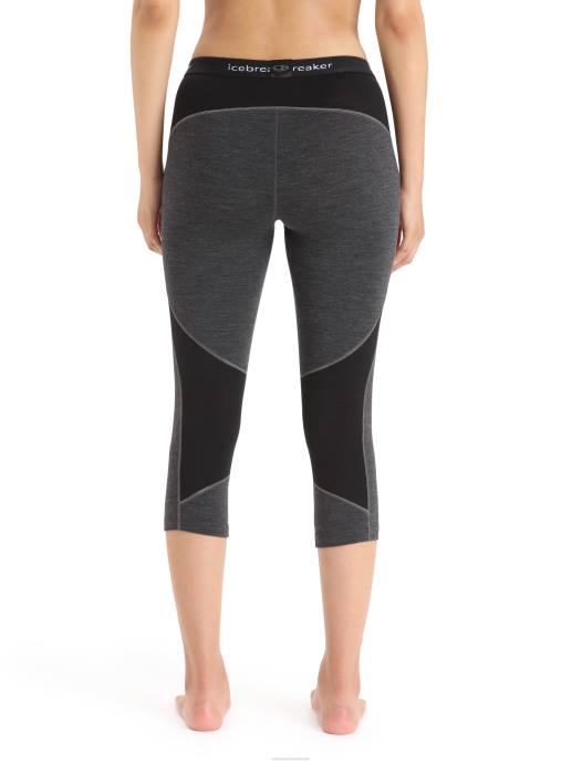 Icebreaker vrouwen bodyfitzone merino 260 zone 3/4 thermische leggingjet heide/zwart XXNJ886 kleding