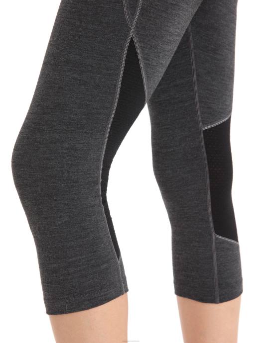 Icebreaker vrouwen bodyfitzone merino 260 zone 3/4 thermische leggingjet heide/zwart XXNJ886 kleding