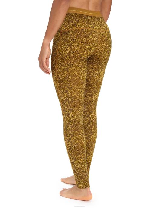 Icebreaker vrouwen merino 200 oasis thermische legging korstmosstil goud/kruidnagel XXNJ866 kleding