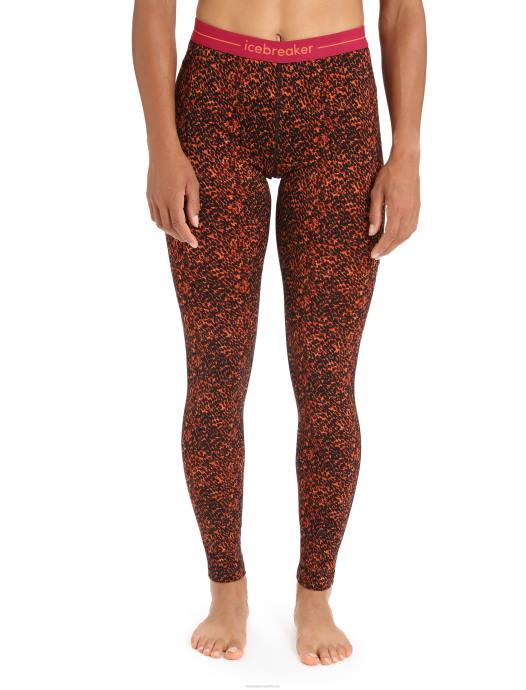 Icebreaker vrouwen merino 200 oasis thermische legging korstmoszwarte kers XXNJ865 kleding