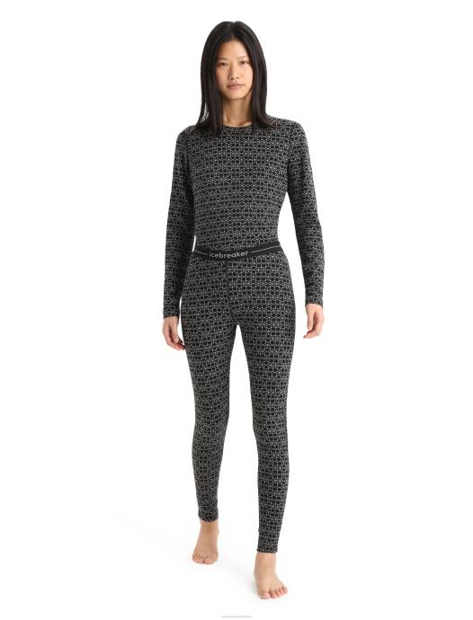 Icebreaker vrouwen merino 250 vertex thermische legging alpine geozwarte sneeuw XXNJ867 kleding