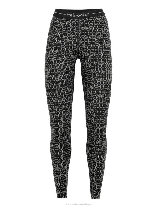 Icebreaker vrouwen merino 250 vertex thermische legging alpine geozwarte sneeuw XXNJ867 kleding