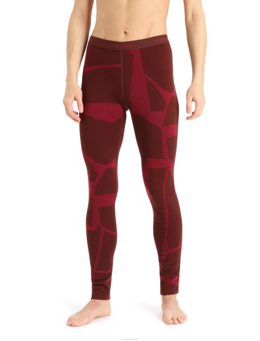 Icebreaker vrouwen merino 250 vertex thermische legging gebroken landschappenespresso/kers XXNJ844 kleding