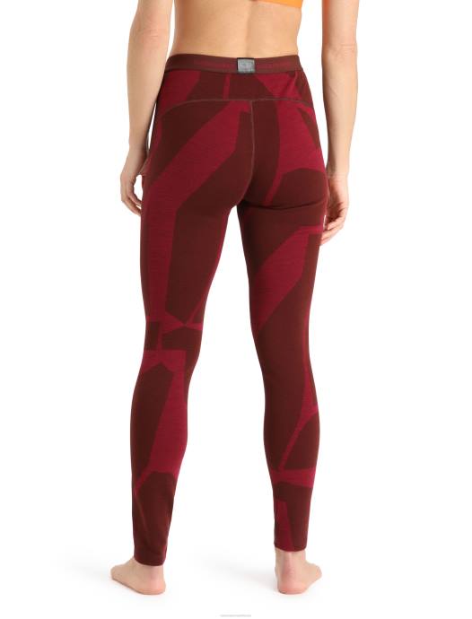 Icebreaker vrouwen merino 250 vertex thermische legging gebroken landschappenespresso/kers XXNJ844 kleding