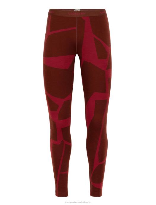 Icebreaker vrouwen merino 250 vertex thermische legging gebroken landschappenespresso/kers XXNJ844 kleding