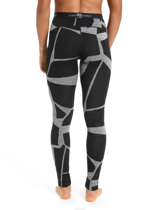 Icebreaker vrouwen merino 250 vertex thermische legging gebroken landschappenzwart/jet heide XXNJ843 kleding