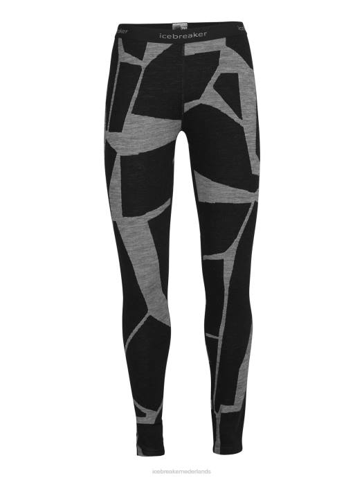 Icebreaker vrouwen merino 250 vertex thermische legging gebroken landschappenzwart/jet heide XXNJ843 kleding