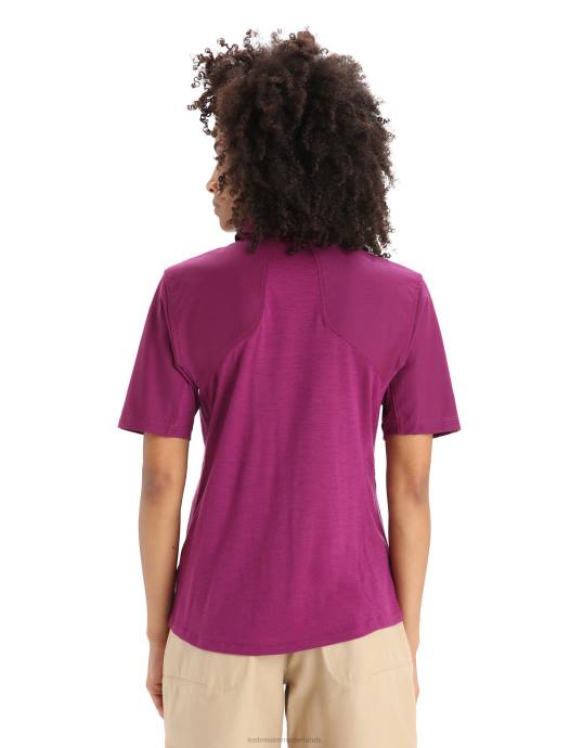 Icebreaker vrouwen Merino hike top met korte mouwenga bes XXNJ649 kleding