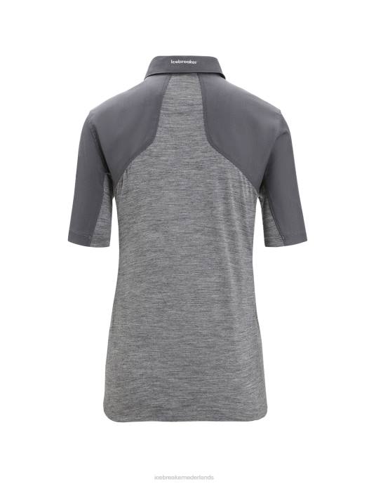 Icebreaker vrouwen Merino hike top met korte mouwengritstone heide/moesson XXNJ650 kleding