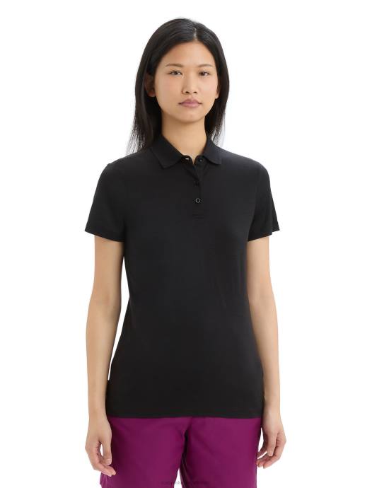 Icebreaker vrouwen Merino tech lite ii polo met korte mouwenzwart XXNJ635 kleding