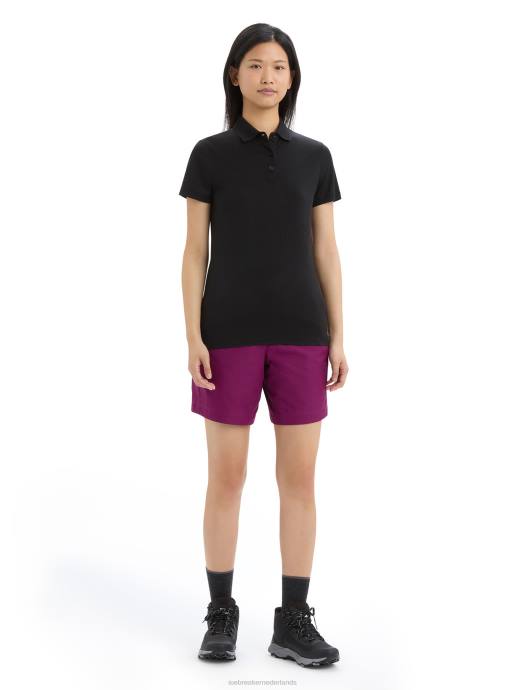 Icebreaker vrouwen Merino tech lite ii polo met korte mouwenzwart XXNJ635 kleding