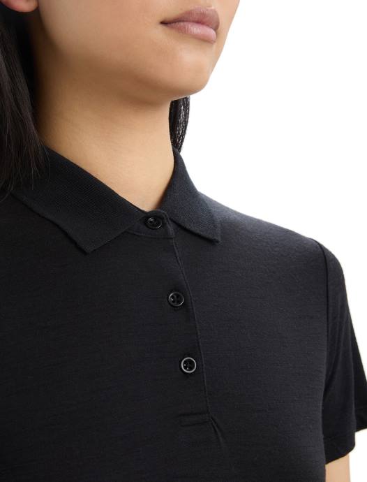 Icebreaker vrouwen Merino tech lite ii polo met korte mouwenzwart XXNJ635 kleding