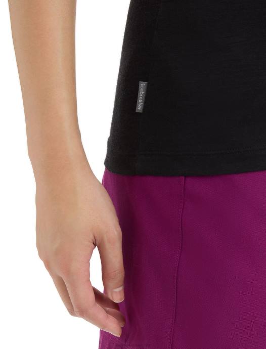 Icebreaker vrouwen Merino tech lite ii polo met korte mouwenzwart XXNJ635 kleding