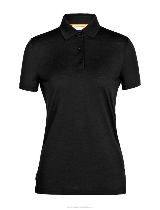 Icebreaker vrouwen Merino tech lite ii polo met korte mouwenzwart XXNJ635 kleding