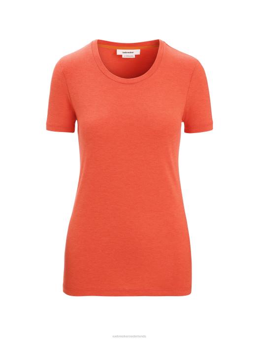 Icebreaker vrouwen merino centraal klassiek T-shirt met korte mouwenlevendige aarde XXNJ654 kleding