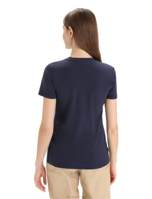 Icebreaker vrouwen merino centraal klassiek T-shirt met korte mouwenmiddernacht marine XXNJ653 kleding