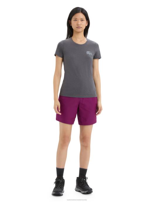 Icebreaker vrouwen merino central klassiek T-shirt met korte mouwen caravan lifemoesson XXNJ663 kleding