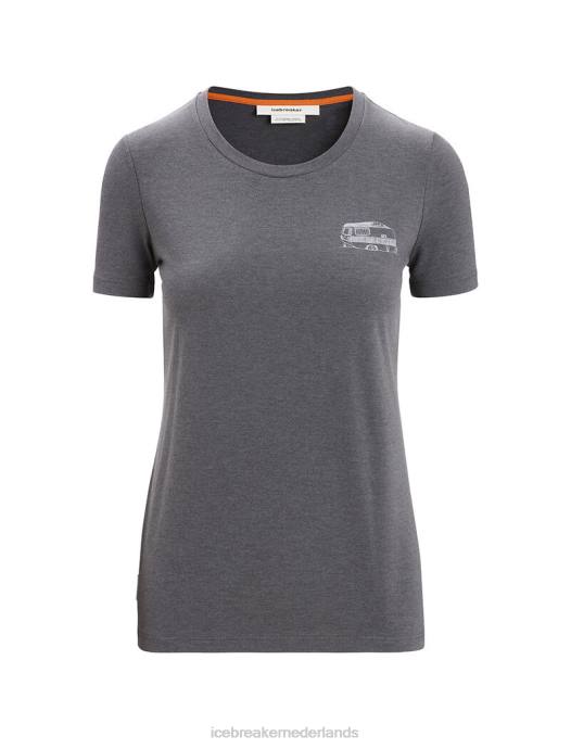 Icebreaker vrouwen merino central klassiek T-shirt met korte mouwen caravan lifemoesson XXNJ663 kleding