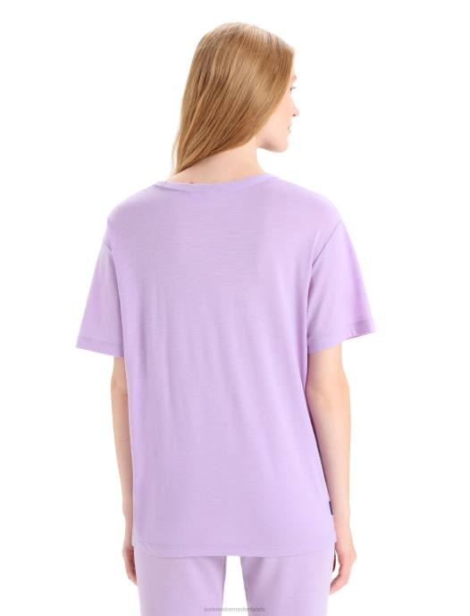Icebreaker vrouwen merino graanschuur T-shirt met korte mouwenpaarse blik XXNJ626 kleding