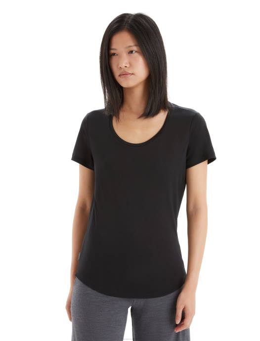 Icebreaker vrouwen merino sphere ii scoop t-shirt met korte mouwenzwart XXNJ611 kleding