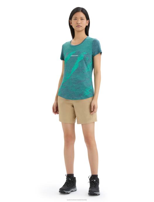 Icebreaker vrouwen merino sphere ii trail-t-shirt met korte mouwengroene glorie heide XXNJ661 kleding