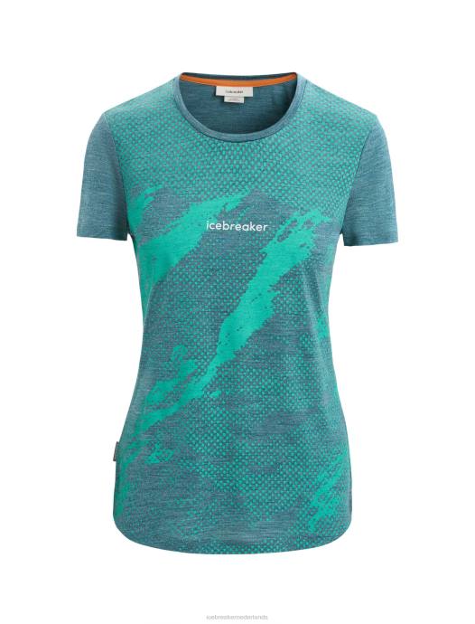 Icebreaker vrouwen merino sphere ii trail-t-shirt met korte mouwengroene glorie heide XXNJ661 kleding