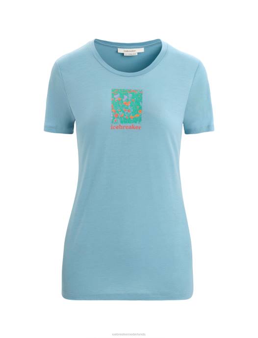 Icebreaker vrouwen merino tech lite ii T-shirt met korte mouwen Wildflower Bloomastraal blauw XXNJ645 kleding