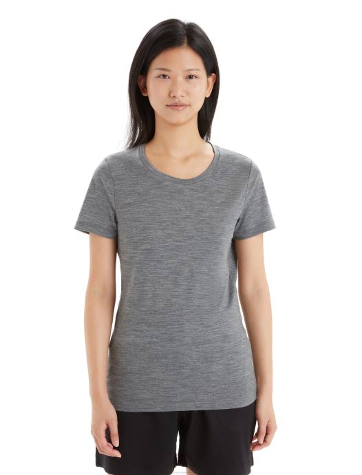 Icebreaker vrouwen merino tech lite ii T-shirt met korte mouwengritsteen heide XXNJ600 kleding