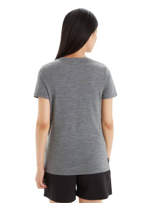 Icebreaker vrouwen merino tech lite ii T-shirt met korte mouwengritsteen heide XXNJ600 kleding