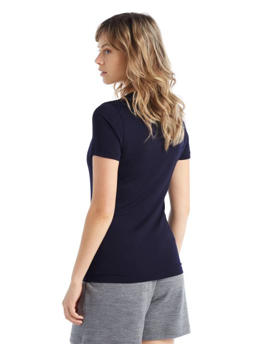 Icebreaker vrouwen merino tech lite ii T-shirt met korte mouwenmiddernacht marine XXNJ602 kleding