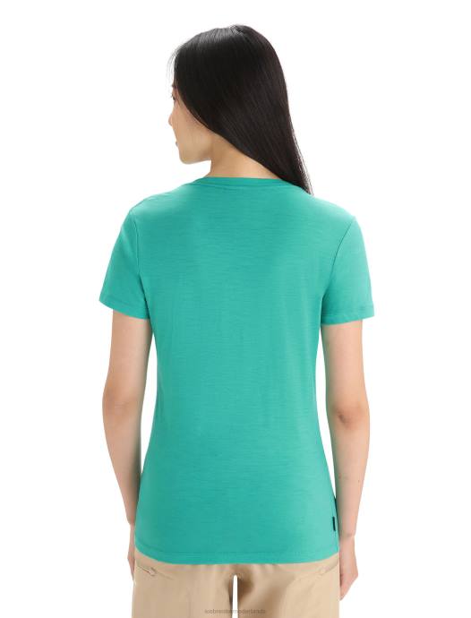 Icebreaker vrouwen merino tech lite ii T-shirt met korte mouwenvers XXNJ603 kleding