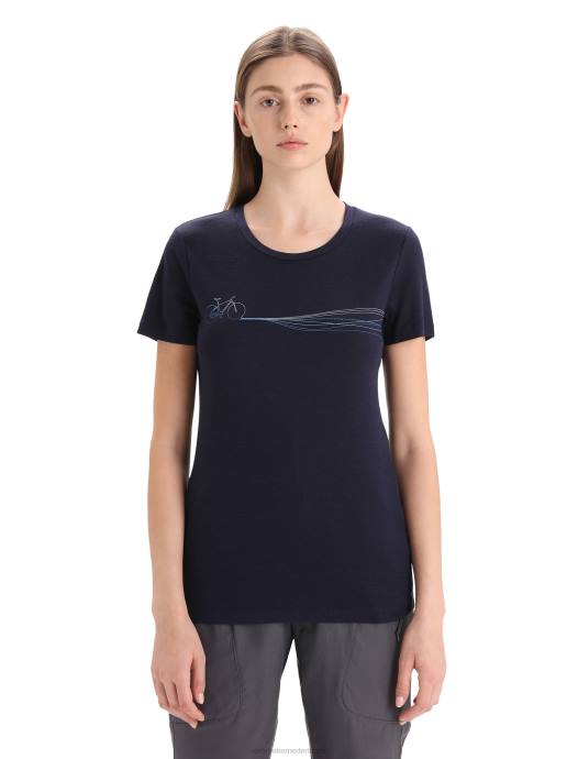 Icebreaker vrouwen merino tech lite ii cadanspaden met korte mouwenmiddernacht marine XXNJ634 kleding