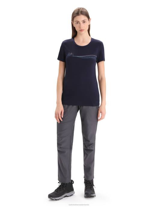 Icebreaker vrouwen merino tech lite ii cadanspaden met korte mouwenmiddernacht marine XXNJ634 kleding