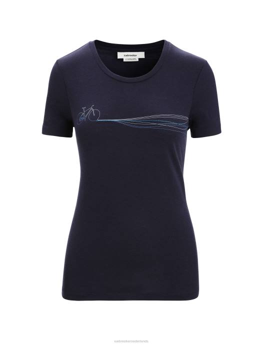 Icebreaker vrouwen merino tech lite ii cadanspaden met korte mouwenmiddernacht marine XXNJ634 kleding