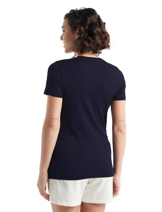 Icebreaker vrouwen merino tech lite ii scoop t-shirt met korte mouwen cirkelmiddernacht marine XXNJ930 kleding