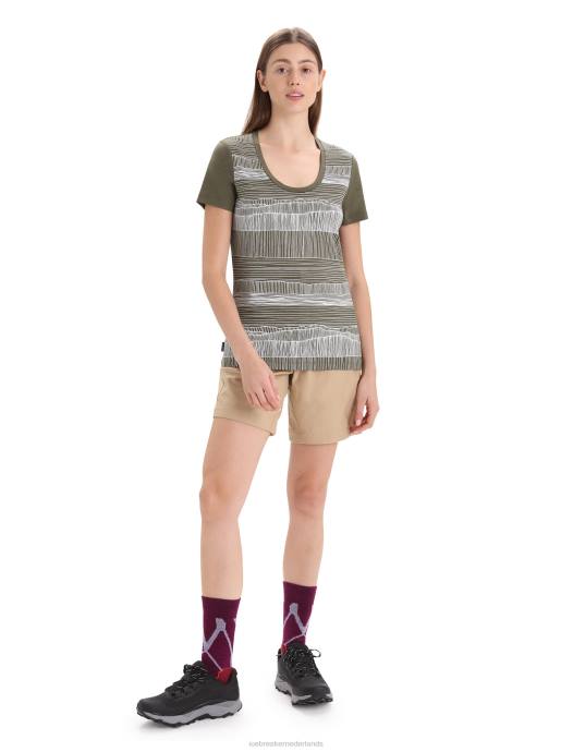Icebreaker vrouwen merino tech lite ii scoop t-shirt met korte mouwen en reflectielijnenladen XXNJ628 kleding