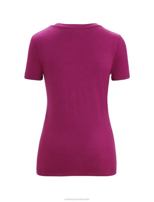 Icebreaker vrouwen merino tech lite ii scoop t-shirt met korte mouwen nature celebrationga bes XXNJ631 kleding