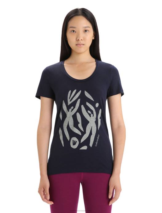 Icebreaker vrouwen merino tech lite ii scoop t-shirt met korte mouwen nature celebrationmiddernacht marine XXNJ632 kleding