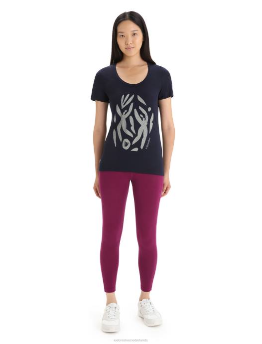 Icebreaker vrouwen merino tech lite ii scoop t-shirt met korte mouwen nature celebrationmiddernacht marine XXNJ632 kleding