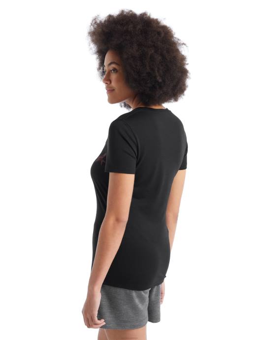 Icebreaker vrouwen merino tech lite ii scoop t-shirt met korte mouwen zwermende vormenzwart XXNJ925 kleding